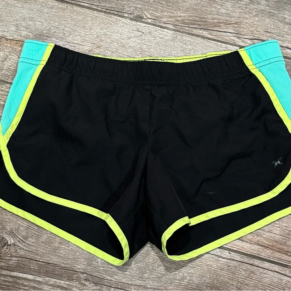 Girls Black and Green Athletic Shorts​